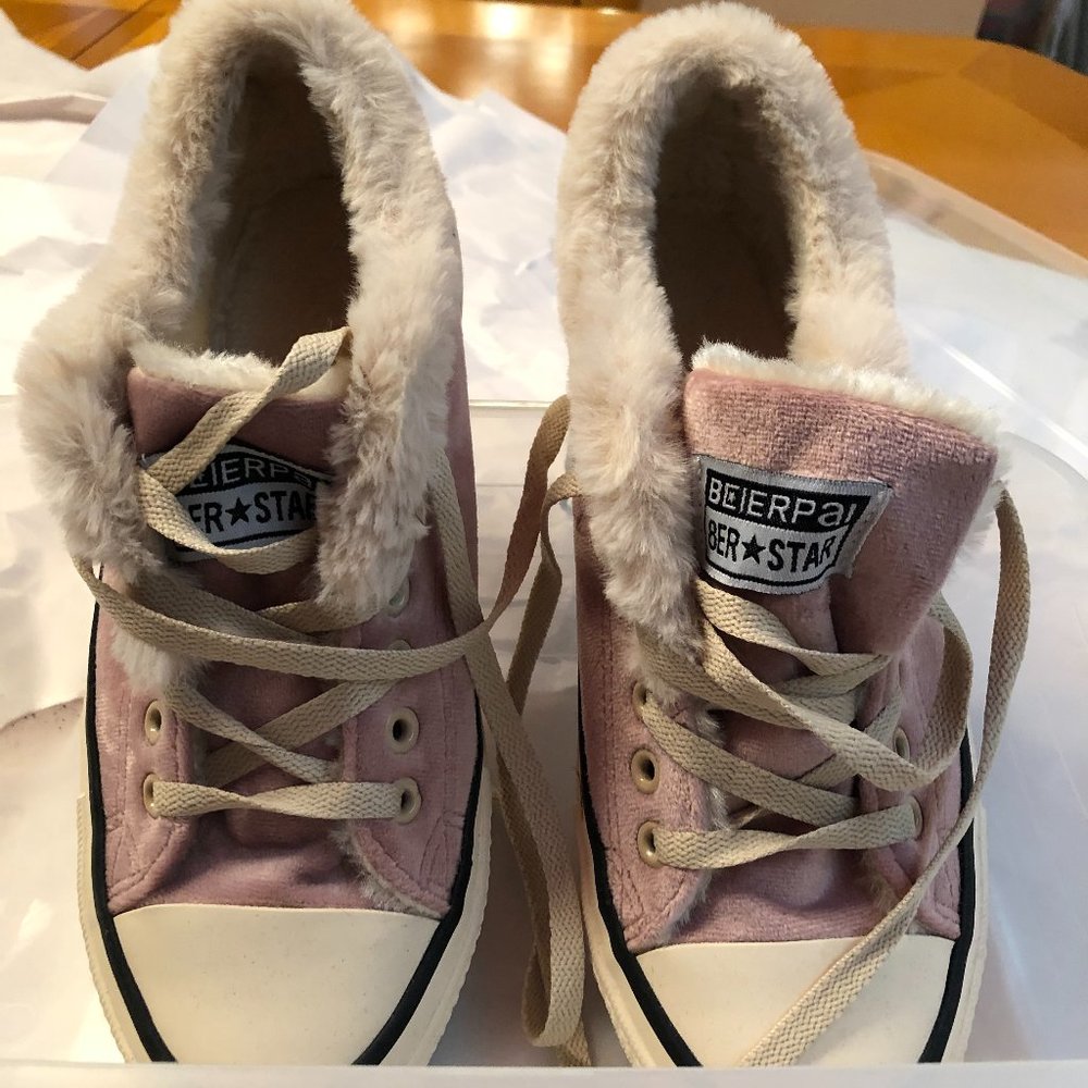 Pink Furry Sneakers NEW